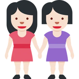 Women Holding Hands: Light Skin Tone — Twitter
