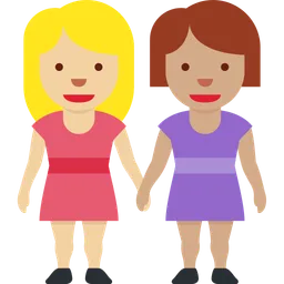 Women Holding Hands: Medium-Light Skin Tone, Medium Skin Tone — Twitter