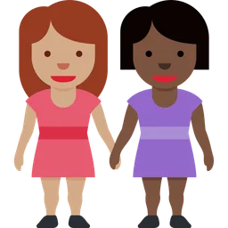 Women Holding Hands: Medium Skin Tone, Dark Skin Tone — Twitter