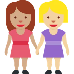 Women Holding Hands: Medium Skin Tone, Medium-Light Skin Tone — Twitter